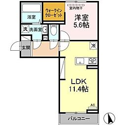 プレミアステイツS 1LDKの間取図画像