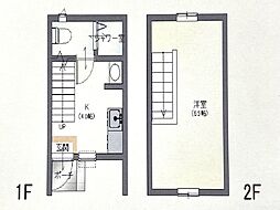 ikka吉田A 1Kの間取図画像