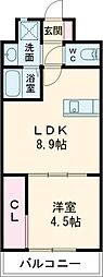 アパートメント3771 1LDKの間取図画像