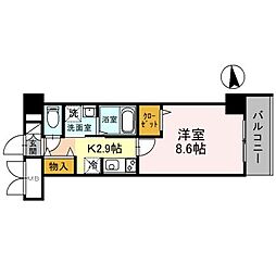 グラージュ小路 1Kの間取図画像