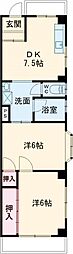 コーポ岡部緑ヶ丘 2DKの間取図画像