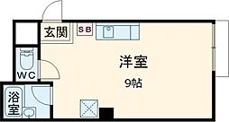 ピスケス花園 ワンルームの間取図画像