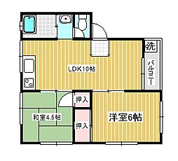 ヴィラファミール 2階2LDKの間取り