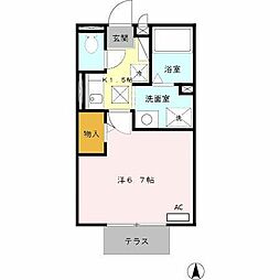 ファミール麻野 1階1Kの間取り