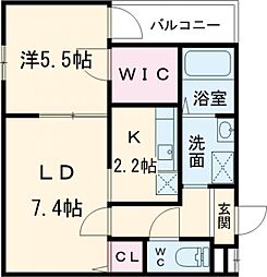 フジパレス日根野駅南I番館 1階1LDKの間取り