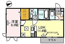 ポワロ 1階1LDKの間取り