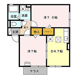 Ｓｈｉｎｅ ａｒｋ　Ｄ 1階2DKの間取り