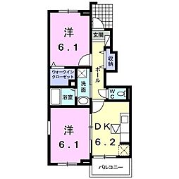シャルム 2DKの間取図画像