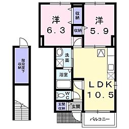 アーバンライフA 2LDKの間取図画像