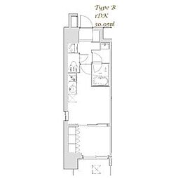 東京メトロ日比谷線 南千住駅 徒歩13分の賃貸マンション 6階1DKの間取り