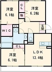 KAISHO V 3階3LDKの間取り