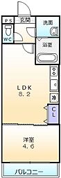 フジパレス堺大浜2番館 1LDKの間取図画像