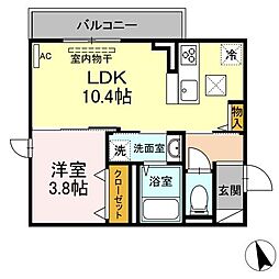 FELIZ（フェリス） 1階1LDKの間取り