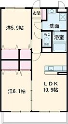 ロイヤルレジデンスK2 2LDKの間取図画像