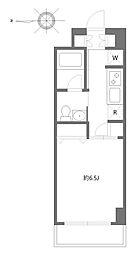 ガーデン萩中 4階1Kの間取り