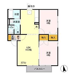 アネックス　Ｃ 1階2LDKの間取り
