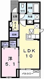 サニーハート2 1LDKの間取図画像