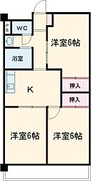 メゾンド釘島 6階3DKの間取り