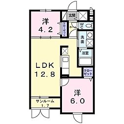 エアリス3 2LDKの間取図画像
