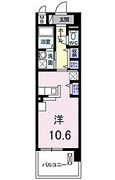 ラディエンス狭山台 2階ワンルームの間取り