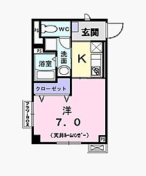 フレスコ 1Kの間取図画像