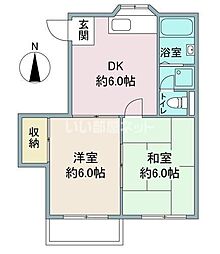 ユアーズハイム 2DKの間取図画像