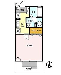 ハイムマエダ 1階1Kの間取り