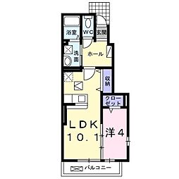 ベルベットポー 1LDKの間取図画像