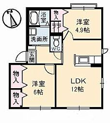 間取図画像 2LDK
