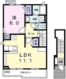 プティ・ポワ 1LDKの間取図画像