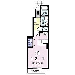 カーサ・エレガンテ1 ワンルームの間取図画像