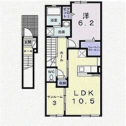 パーク・ヒルズ利根四番館 1LDKの間取図画像