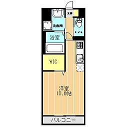 クロスディア2 ワンルームの間取図画像