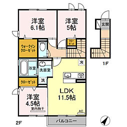リ・クレールA棟 3LDKの間取図画像