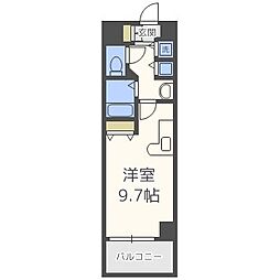 カスタリア三宮 7階1Kの間取り