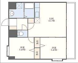 THE RESIDENCE PARK佐賀駅南II 9階2LDKの間取り