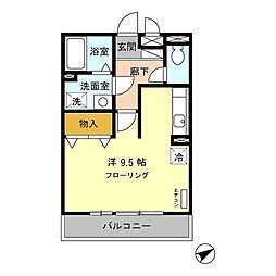 ソフィア南本町 3階ワンルームの間取り