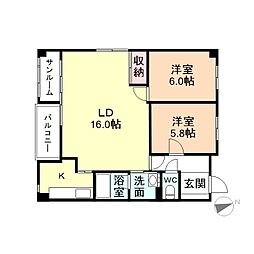 ベルグランデ 1SLDKの間取図画像