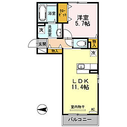 グレイス・K 1LDKの間取図画像