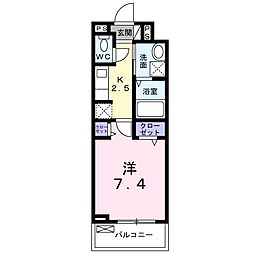 ブリックフェアリー4 1Kの間取図画像