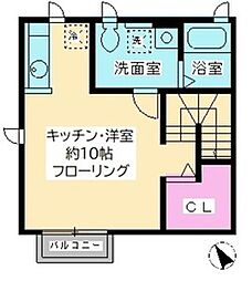 ウインドヒル玉川 2階ワンルームの間取り