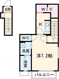 リヴェールさやか 1Kの間取図画像