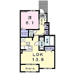 ラ・カーサ・セレーナ 1LDKの間取図画像