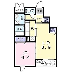 リュミエール 1LDKの間取図画像