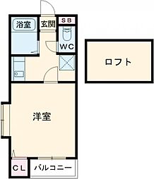 シャトレ大保 1階1Kの間取り