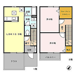 エル古城3 2LDKの間取図画像