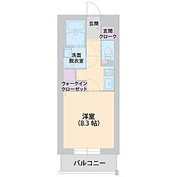 アンブル二番館 1Kの間取図画像