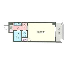コーポグランピネード ワンルームの間取図画像