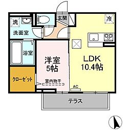 グランディイグニスV 1LDKの間取図画像