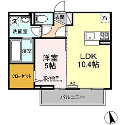 グランディイグニスV 1LDKの間取図画像